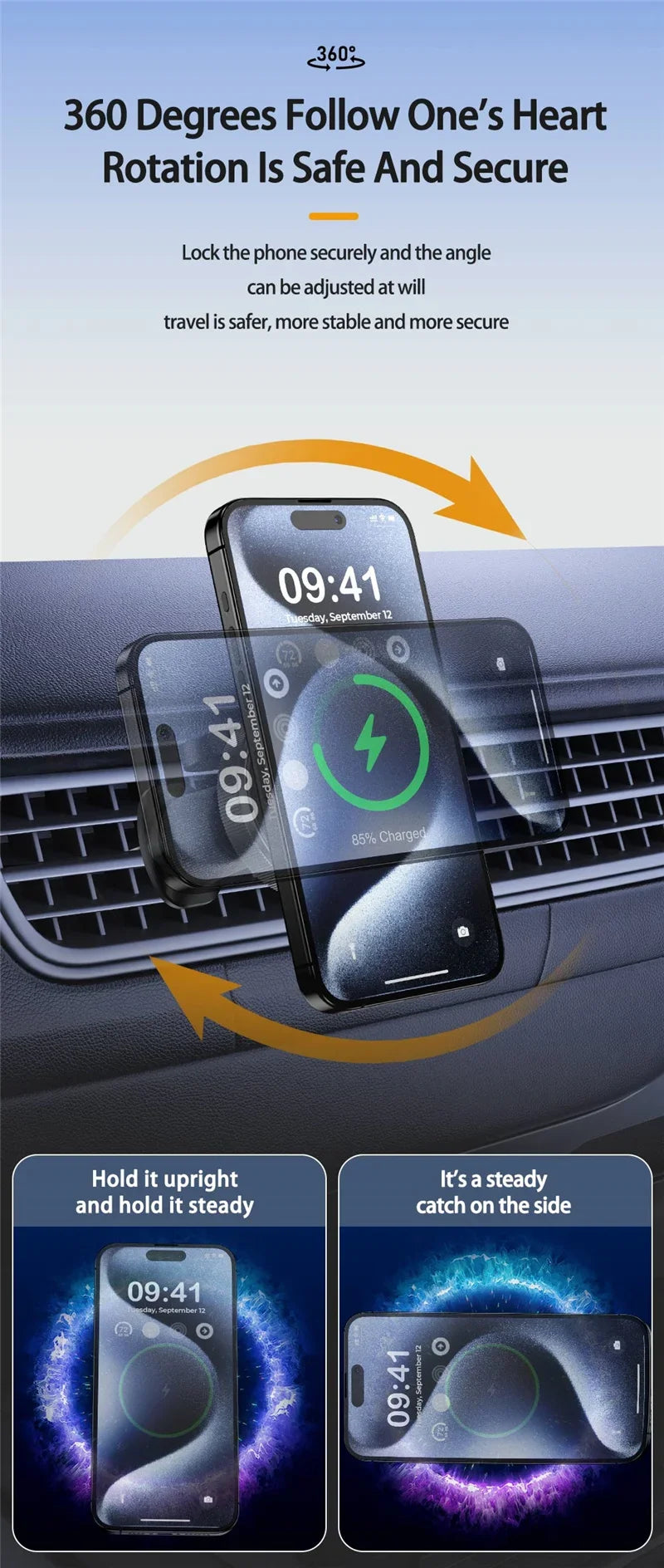 NEW 2 In 1 Magnetic Car Wireless Charger for Apple Watch IWatch 8 7 6 iPhone 15 14 13 12 Pro Max Car Fast Charging Holder Mount