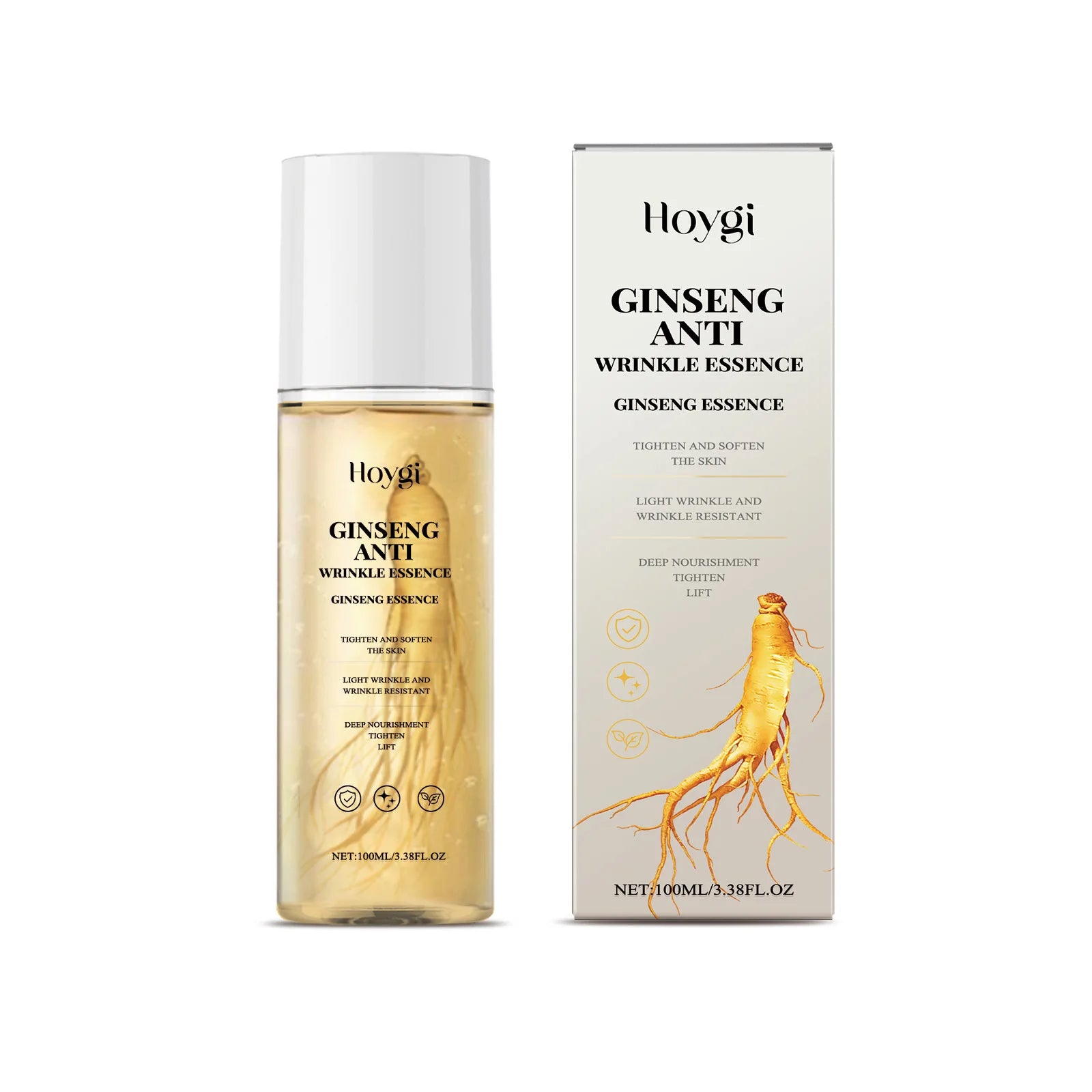 100ml Gold Ginseng Face Essence Polypeptide Lightning Moisturizing Smoothing Facial Serum for Skin Care Ginseng All Skin Types