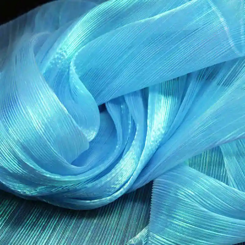 Accordion Soft Pleated Texture Fold Organza Fabric Wedding Bouquet Decoration Stage Background Designer DIY Sewing Fabric