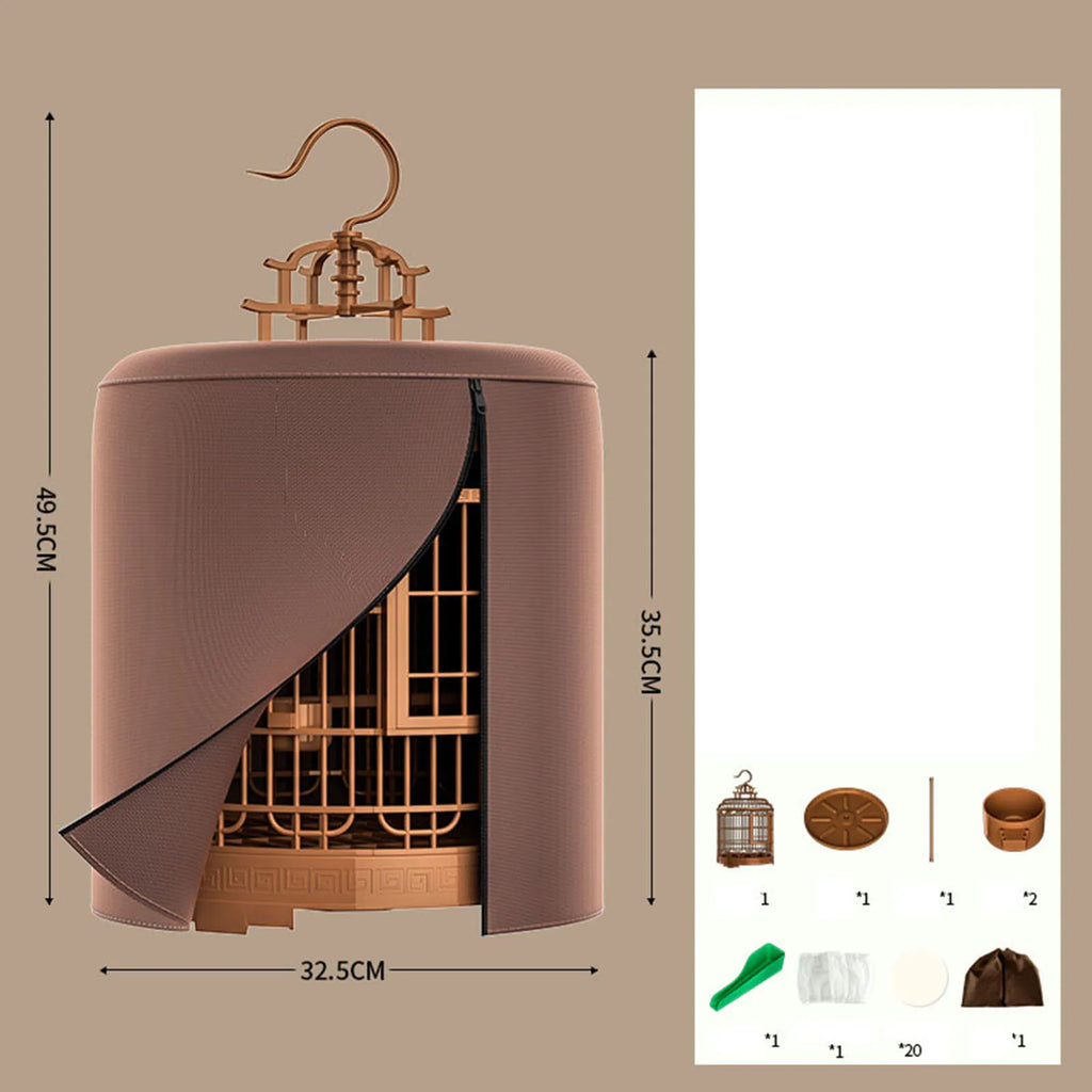 Villa Bird Cage Parrot Birdcage Large Indoor Accessories Portable Pet Cage Parrot Stand Cage for Lovebirds Cockatiels Budgies