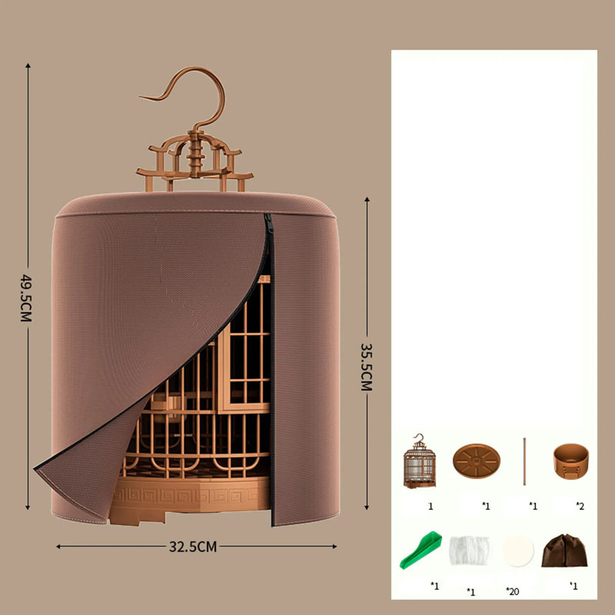 Villa Bird Cage Parrot Birdcage Large Indoor Accessories Portable Pet Cage Parrot Stand Cage for Lovebirds Cockatiels Budgies