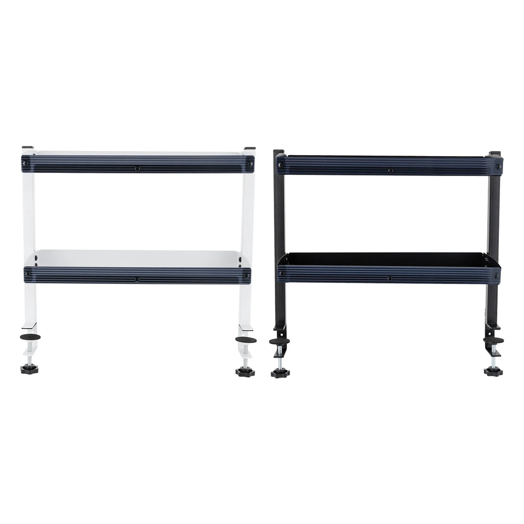Adjustable 2-Tier Desk Shelf Clamp-On Storage Tray for Displaying Photos Decorations Clip-On Desk Organizer Shelf