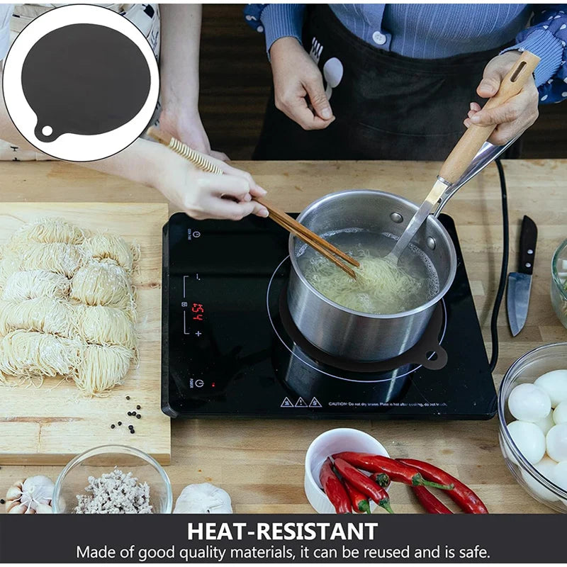 5PCS Induction Cooktop Black Protector Set Heat Resistant Electromagnetic Stove Protection Rectangular Round Mat For Kitchen Pot
