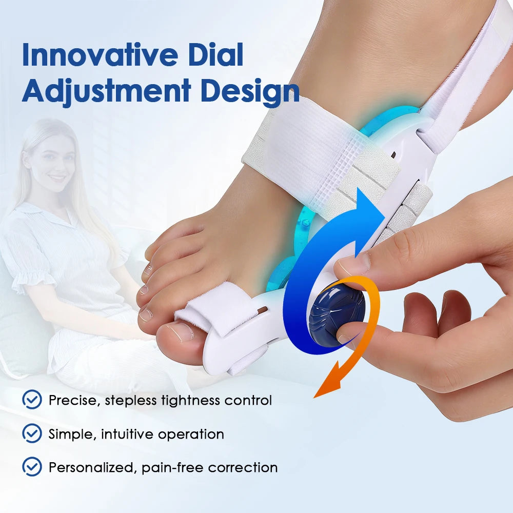 Toe Splint Bunion Corrector with Cooling Pad Adjustable Big Toe Valgus Correct Tool for Both Feet Straightening Orthopedic Thumb