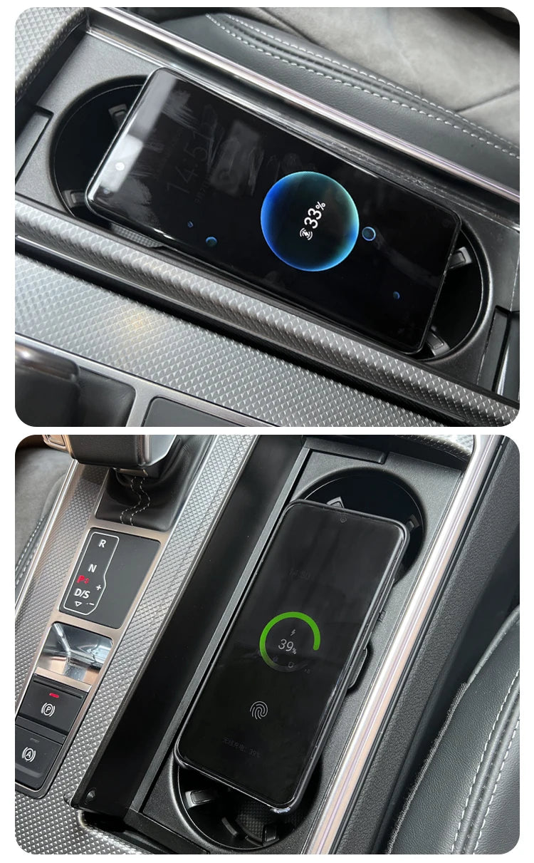Wireless Charger For Audi A6 A7 S6 S7 C8  2019-2023 Cigarette Lighter Car Charger 15W Car Mobile Phone QI Fast Charging