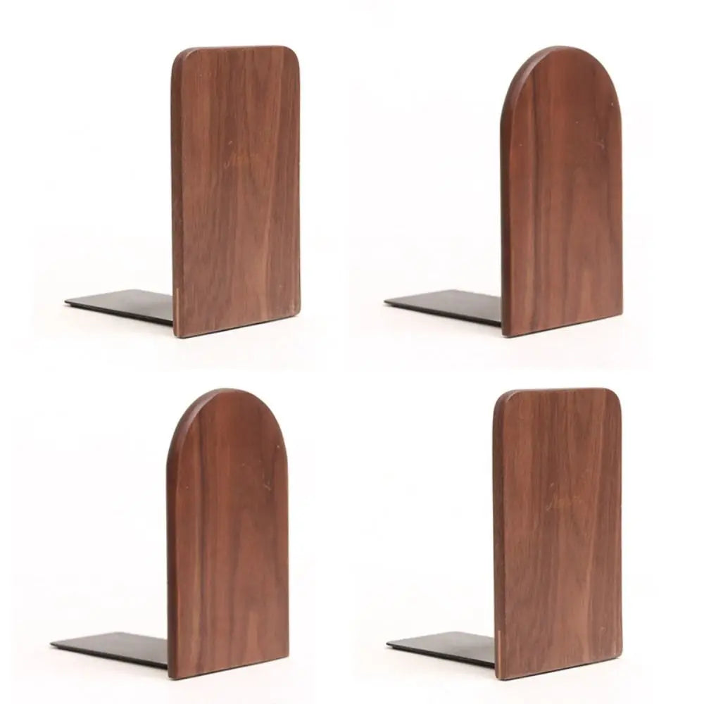 Display Holder Nature Wooden Bookends Beech Walnut INS Desktop Bookshelf Simple Desk Organizer Book Support Rack Minimalism