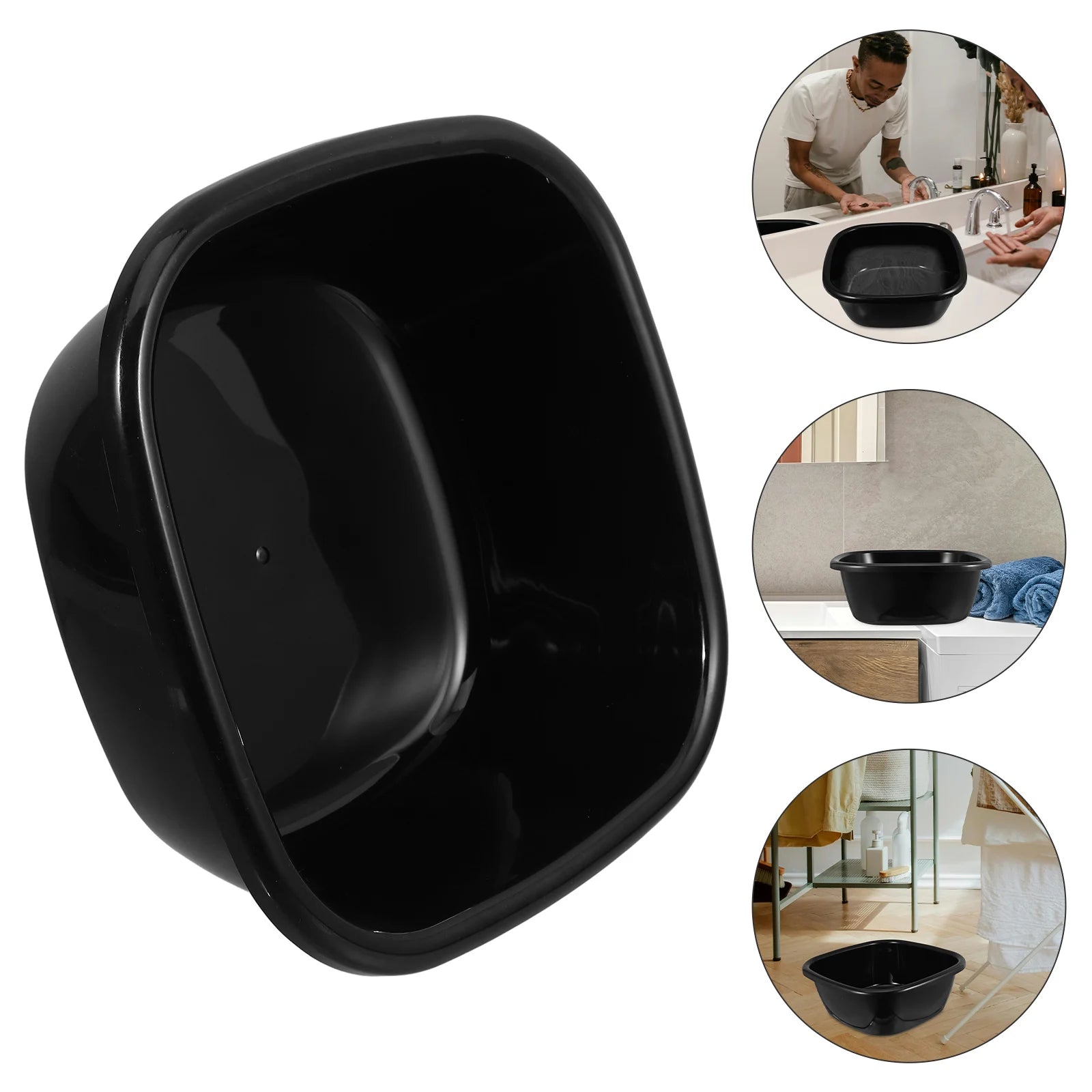 Plastic Dishpan Large Wash Tub Durable Basin for Kitchen Laundry Clothes Washing Shampoo Basin for Bedside