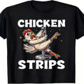 Funny Chicken Strip Graphic T-Shirt