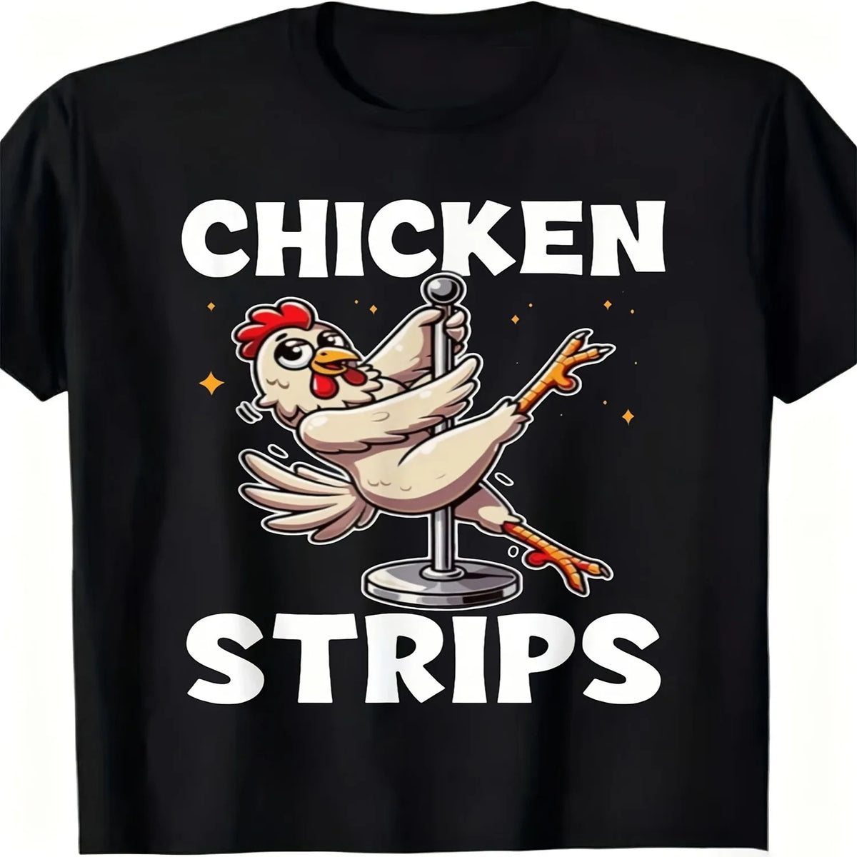 Funny Chicken Strip Graphic T-Shirt
