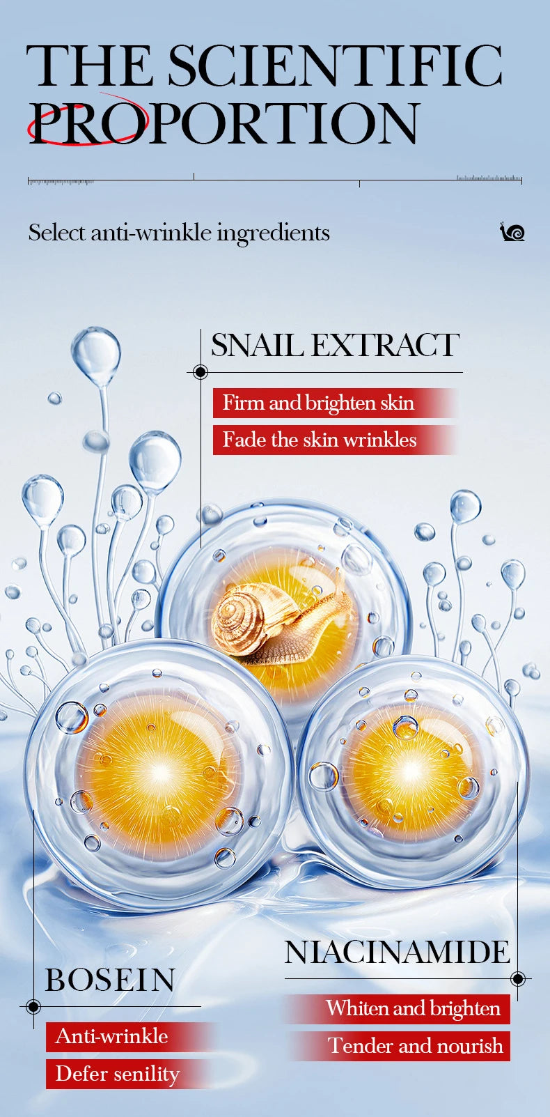 Snail Face Serum Anti-aging Wrinkle Removal Collagen Essence Facial Whitening Moisturizing Serum Firming Lifting Skin Care 50ML