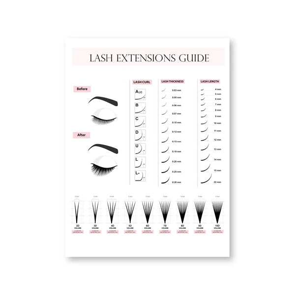 Lash Extensions Technician Guide Posters and Prints Makeup Wall Art Picture Room Decor Eyelash Business Form Art Canvas Poster