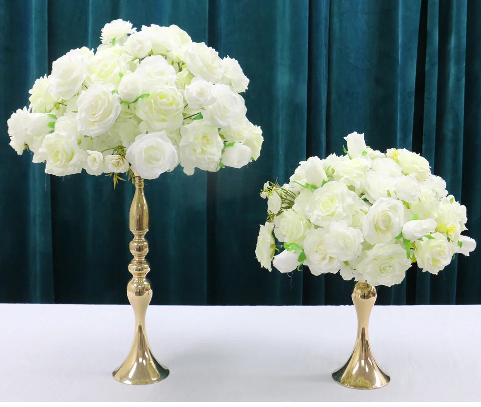 White Wedding Backdrop Decor Rose Floor Flower Runner Event Table Centerpieces Ball Pink Floral Strip Arrangement Party Props