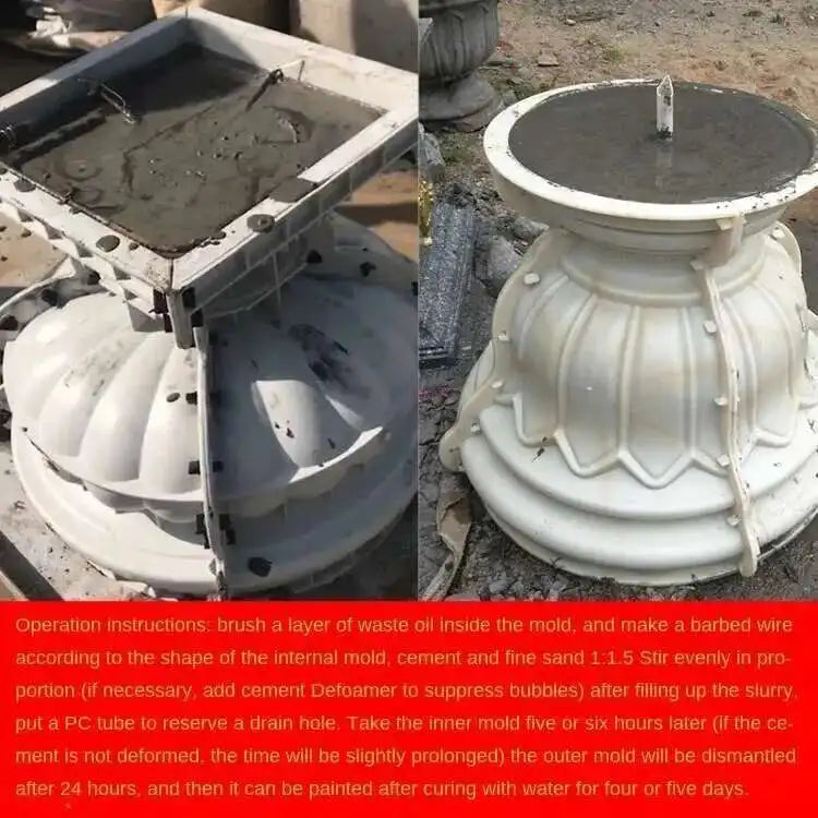 Plastic Thickened ABS Flowerpot Mold Cement Mold for Garden Balcony Fence Square Column Pier Roman Column Concrete Bonsai Mold