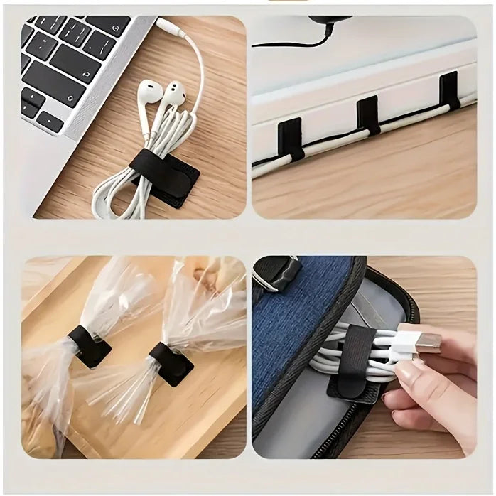 20pcs Nylon Cable Management Clips - Black & White, Desk Organizer for Data and Computer Cables desktop organizer office