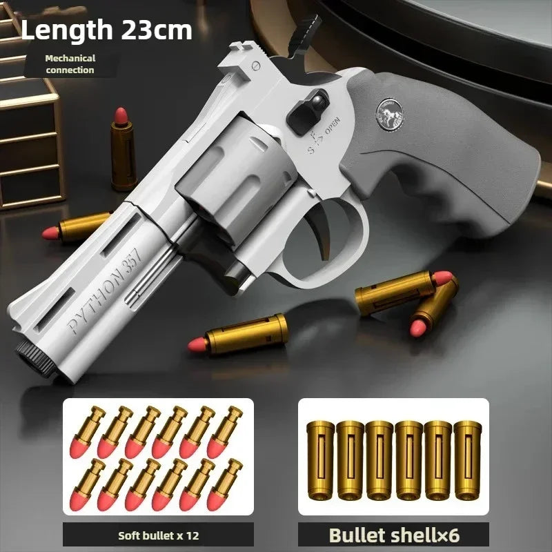 YMagnum ZP5 357 Automatic Continuous Soft Dart Blaster Toy with Multiple Safe Darts Outdoor Action Play Set for Kids and Adults