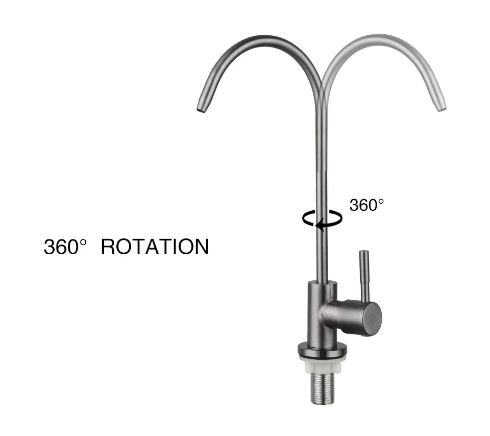 ULA 1/4"Kitchen Faucets Direct Drinking Tap Stainless Steel Water Purifier Faucet Single Cold Water Sink Faucet Filter Faucet