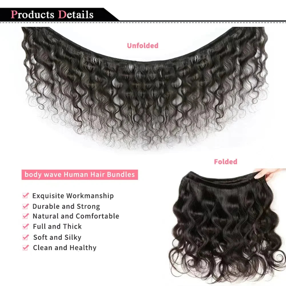 Body Wave Bundles Human Hair Brazilian Remy Human Hair