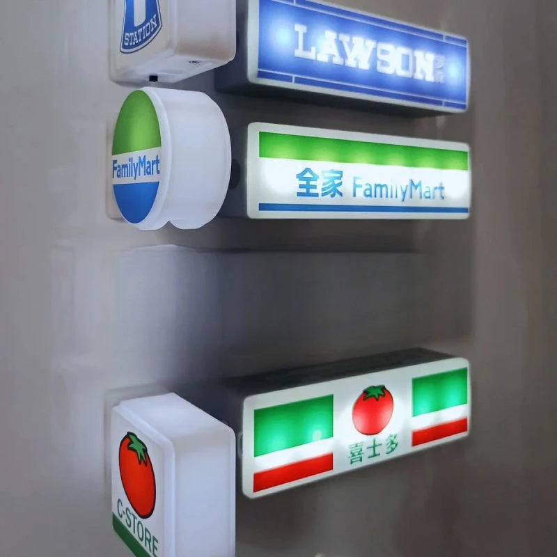 Fridge Magnet Convenience Store Night Light Glowing Signboard Miniature Room Decor Luxury Home Decor
