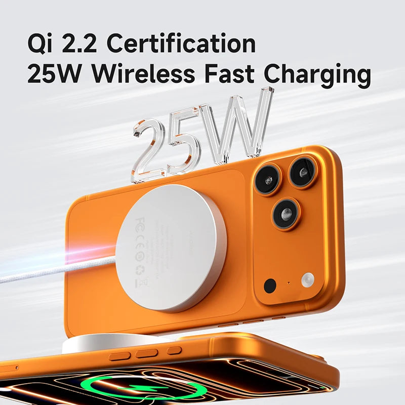Hagibis Qi2.2 Magnetic Wireless Charger Dual-sided Magnetic 25W Fast Charging Pad for MagSafe iPhone 17/16/15/14 Pro Airpods Car