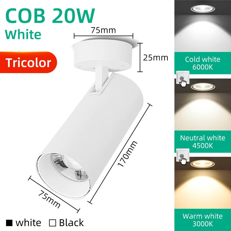 Led Down light 3 Color Ceiling Foldable  DownLight 20W 12W 7W 10W 15W Spotlight Light  for Kitchen Home Decor Surface Mounted