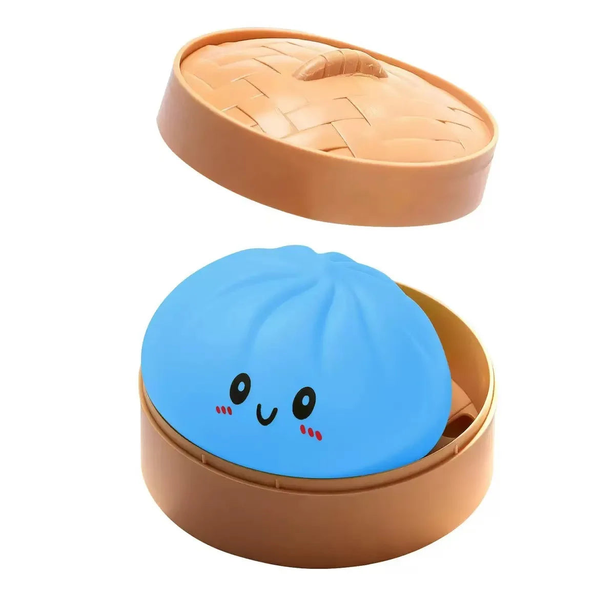 Simulation Food Dumpling Squishy Squeeze Ball Colorful Sensory Fidget Toy with Steamer for Stress Relief Home Desktop Decor Gift