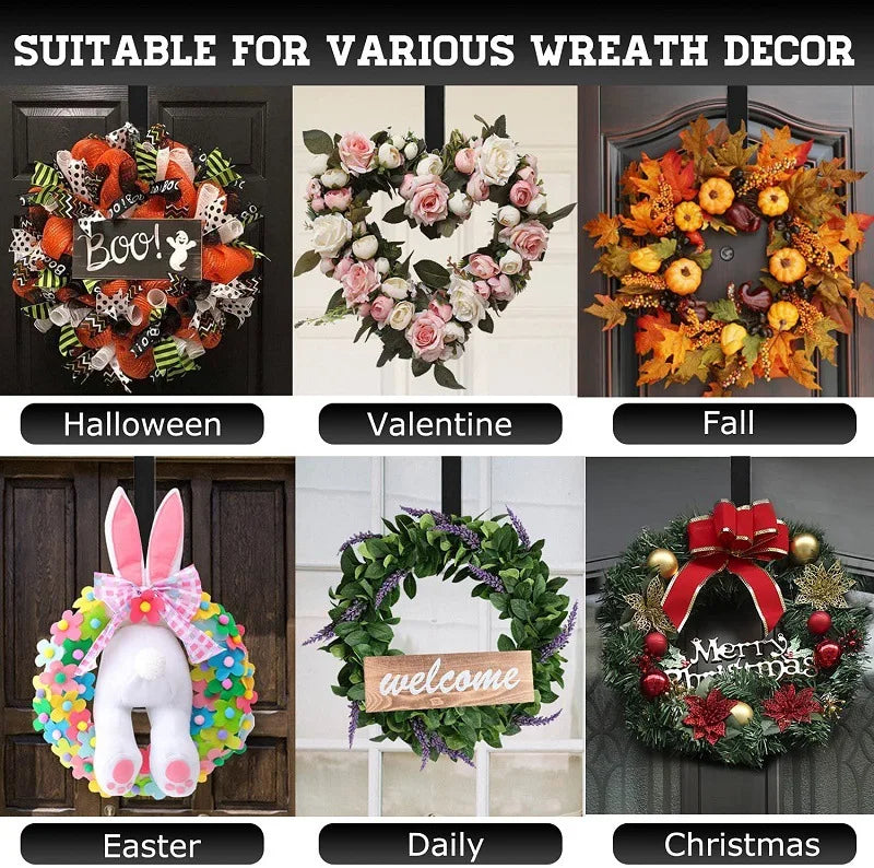 Easter Decoration Wreath Hanger for Front Door Christmas Halloween Metal Over The Door Single Hook Ornament Wreath Door Hanger