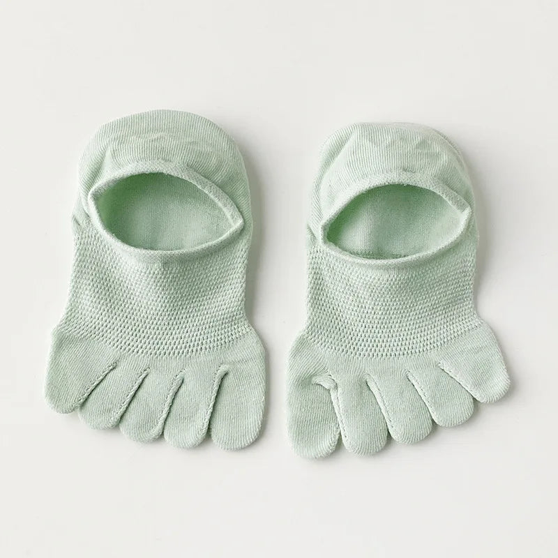 5 Pairs Summer Mesh Toe Socks Women Low Cut Toe Socks with Separate Fingers No-show Slipper Invisible Socks Five Finger