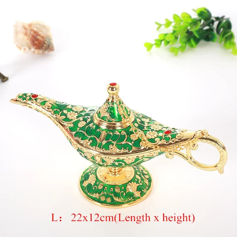 Vintage Legend Aladdin Lamp Magic Genie Wishing Ligh Tabletop Decor Crafts For Home Wedding Decoration Gift For Party Home Decor