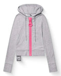 American fashion trend solid color oversized hoodie women's Y2K street Harajuku loose oversized zipper multi pocket hoodie