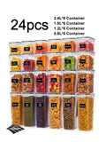 Airtight Food Storage Containers with Labels for Flour Grains