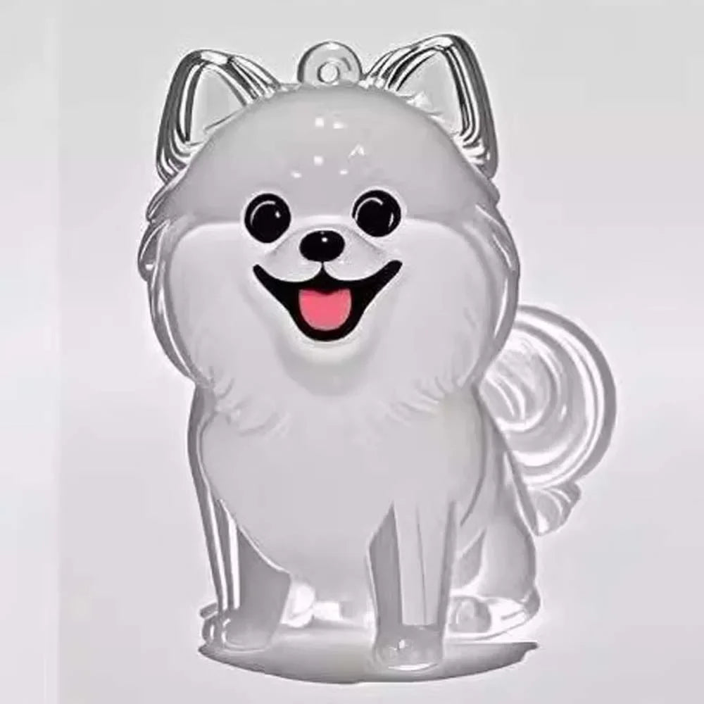 Dog Shape Dog Hair Storage Box Transparent Hair Grooming Pet Hair Keychain DIY Handmade Acrylic Puppy Pendants Backpack