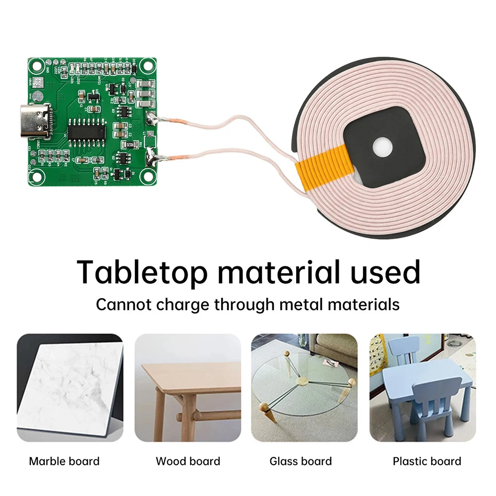 5W/10W/15W Adaptive Wireless Charging Module DIY Fast Charger Type-C Interface DIY Wireless Charger For Phone Electronic Devices