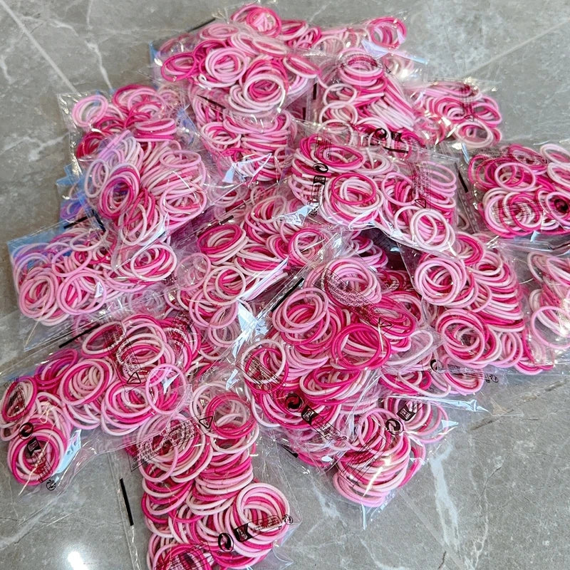 [50/100Pcs] Baby Rubber Band Does Not Hurt The Hair Small Thumb Ring High Elastic Thread Toddler Seamless Scrunchies Set