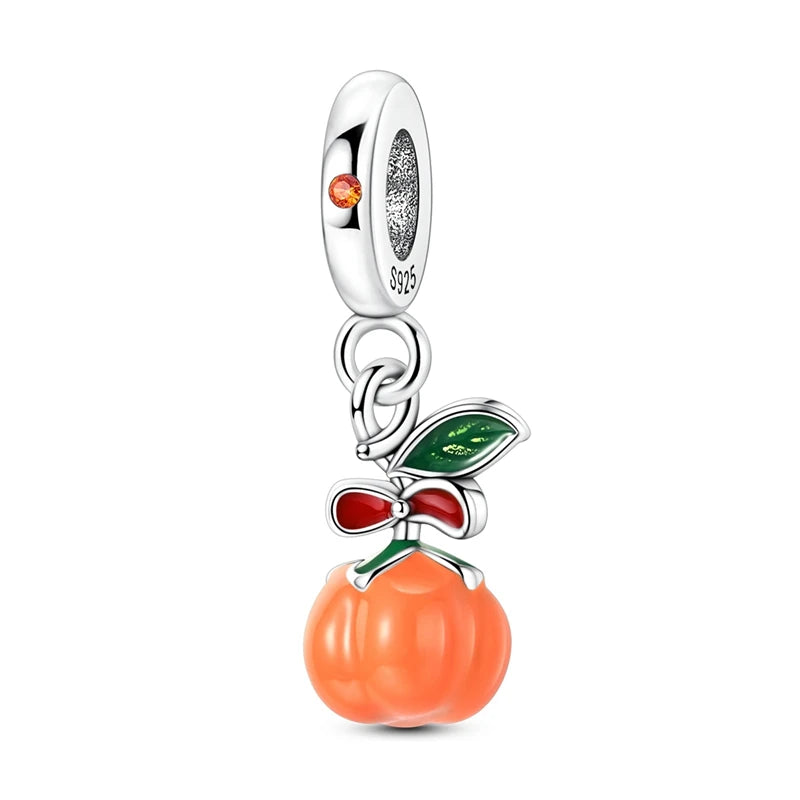 Cute Pet Series Capybara Couples Charms Eat Fruit Beads Fit DIY 925 Silver Bracelet Necklace Women Anniversary Jewelry Gift