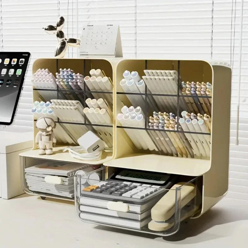 Multi-Layer Desk Organizer Large Capacity Office Accessories Slanted Insert