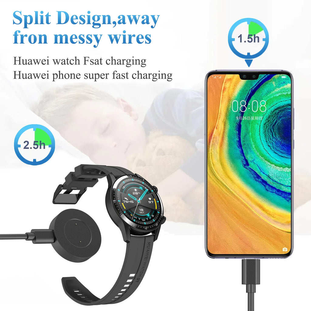 Magnetic USB C Charging Holder For Huawei Watch GT GT2 42mm 46mm GT 2e Wireless Charger Cable For Honor Magic Watch 2 42mm 46mm