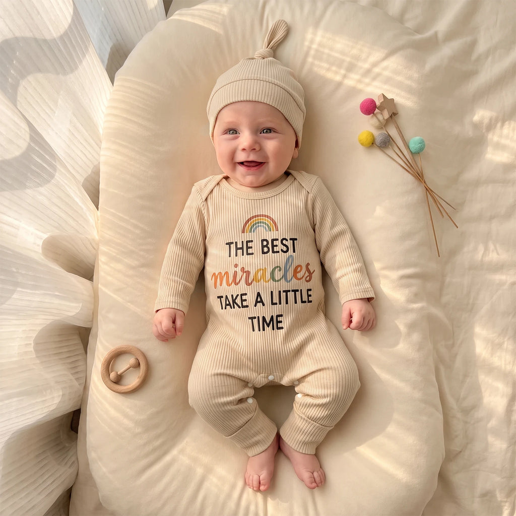 Baby Clothing Boy Autumn Fall Ribbed Romper Letter Prints