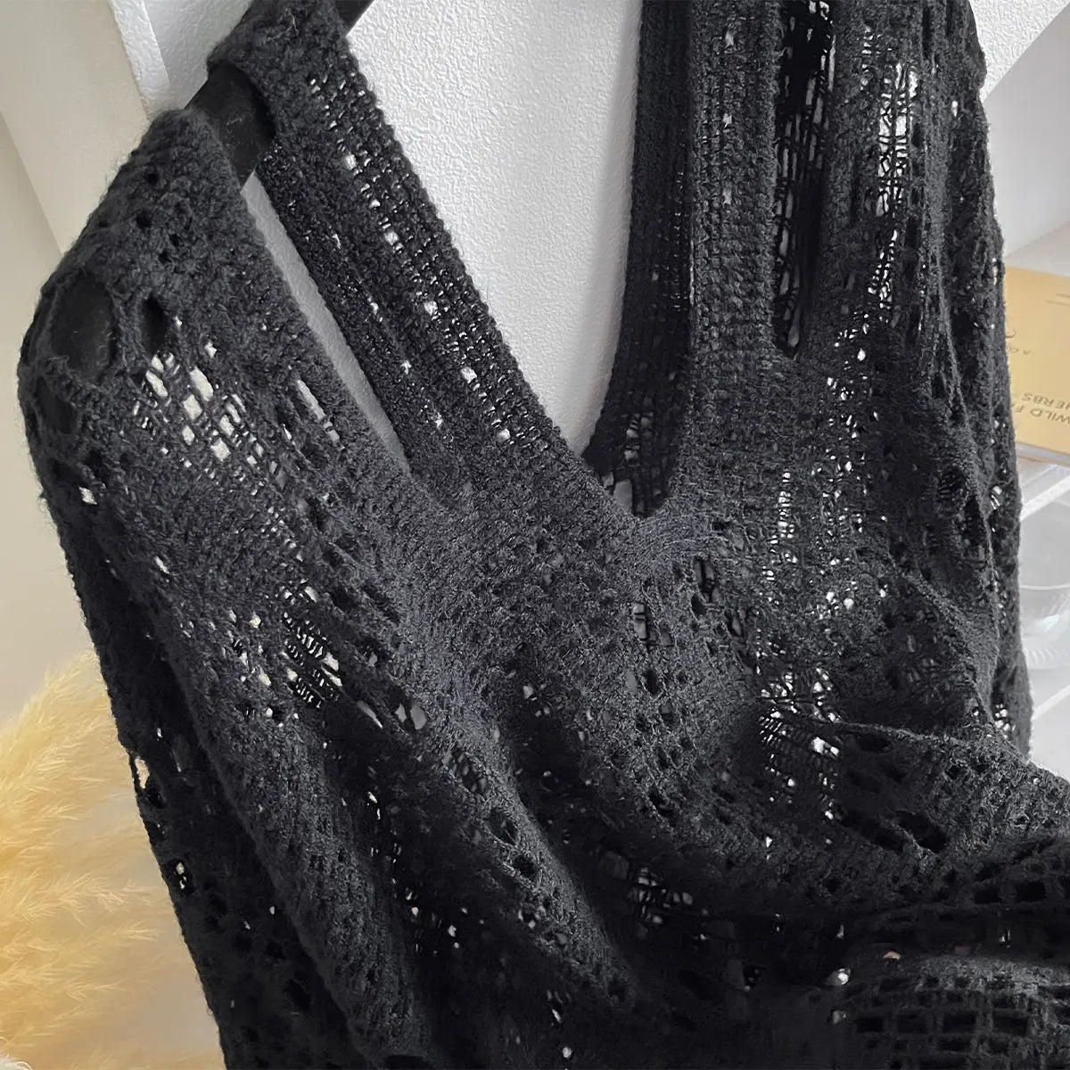 New Spring and Summer Fashion Women's Fringed Knitted Shawl Women Hollow out Solid Color Capes Knitted Pullover