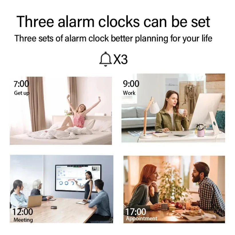 15W Wireless Charger Time Alarm Clock LED Night Light Thermometer Earphone Phone Chargers Fast Charging Dock Station For iPhone