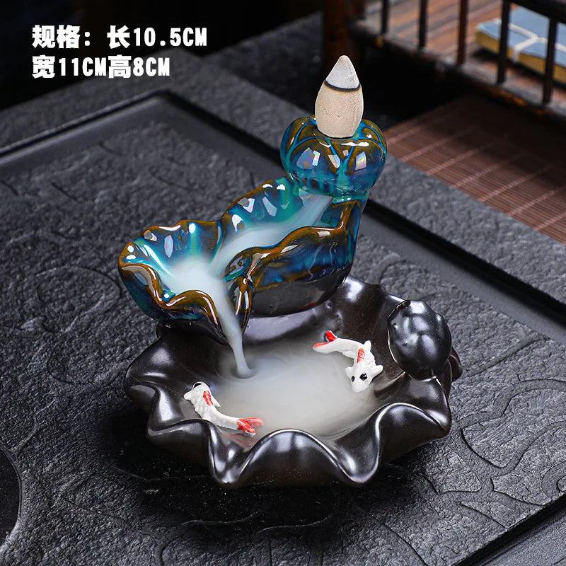 Creative Home Decor Backflow Stick Incense Burner Ceramic Censer Home Decoration Use In Home Teahouse Zen Yoga Decor Ornament