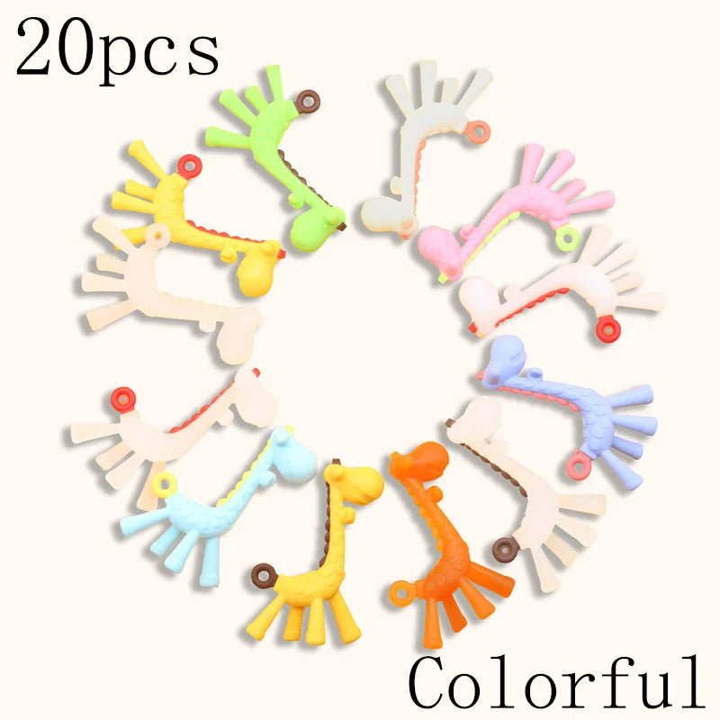 1/50pcs Silicone Toys Baby Silicone Giraffe Teethingers Children Cartoon
