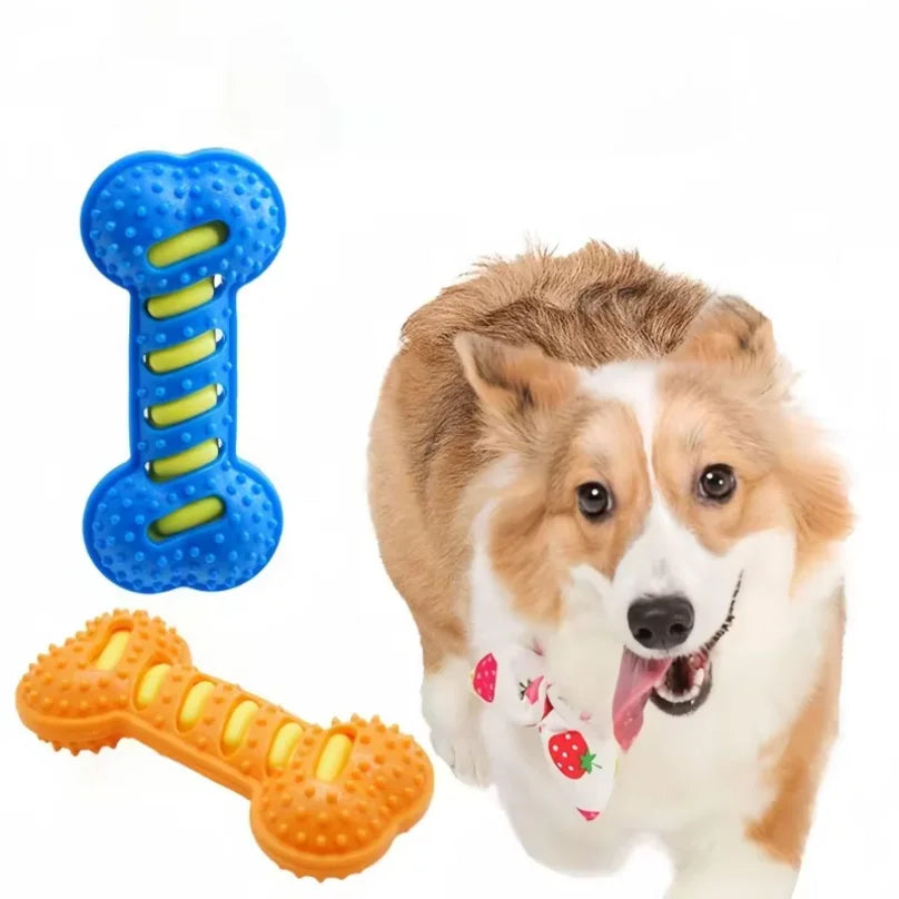 Pet Dog Chew Toys Rubber Bone Toy Bite Resistant
