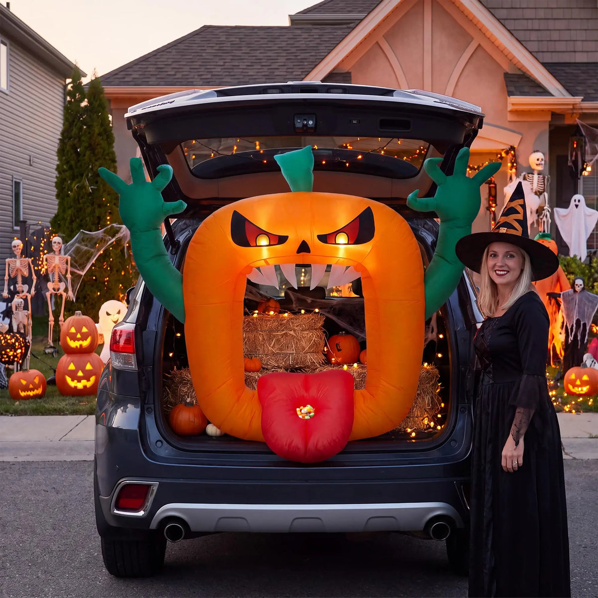 6FT Inflatable Pumpkin Trunk-or-Treat Decor