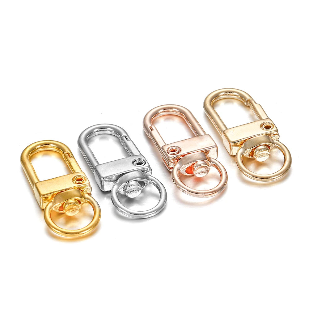 Pack Rotating Dog Buckle Gold Color Rhodium Metal Lobster