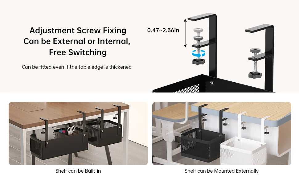 Under-Desk Storage Rack, Stationery Organizer, Gaming Desk, Desk Organizer, Under-Desk Hanging Basket, Box, Workstation Drawer