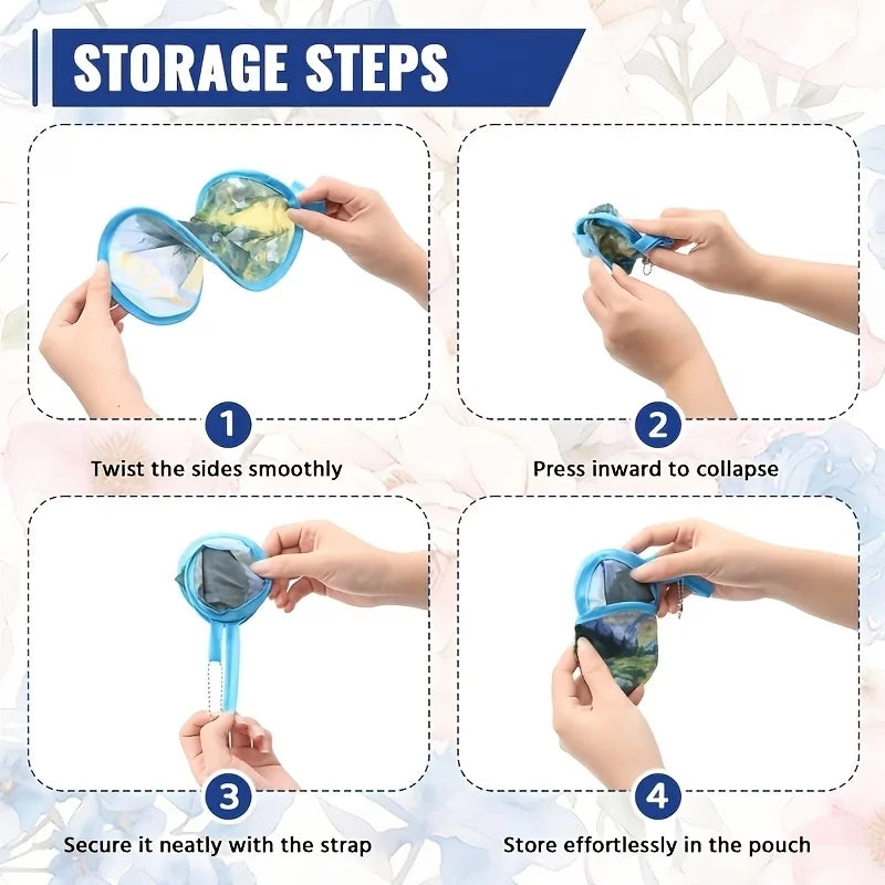 1pc Summer handheld folding fan, suitable for both men and women, round foldable hand fan, suitable for summer travel, outdoor s