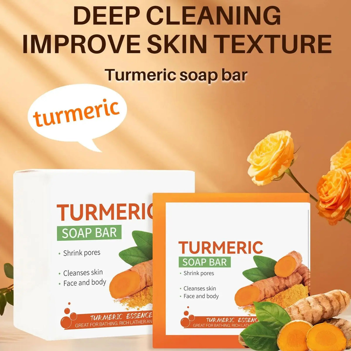 Hand Made Turmeric Soap Body Cleaning Lightening Dark Underarm Leg
