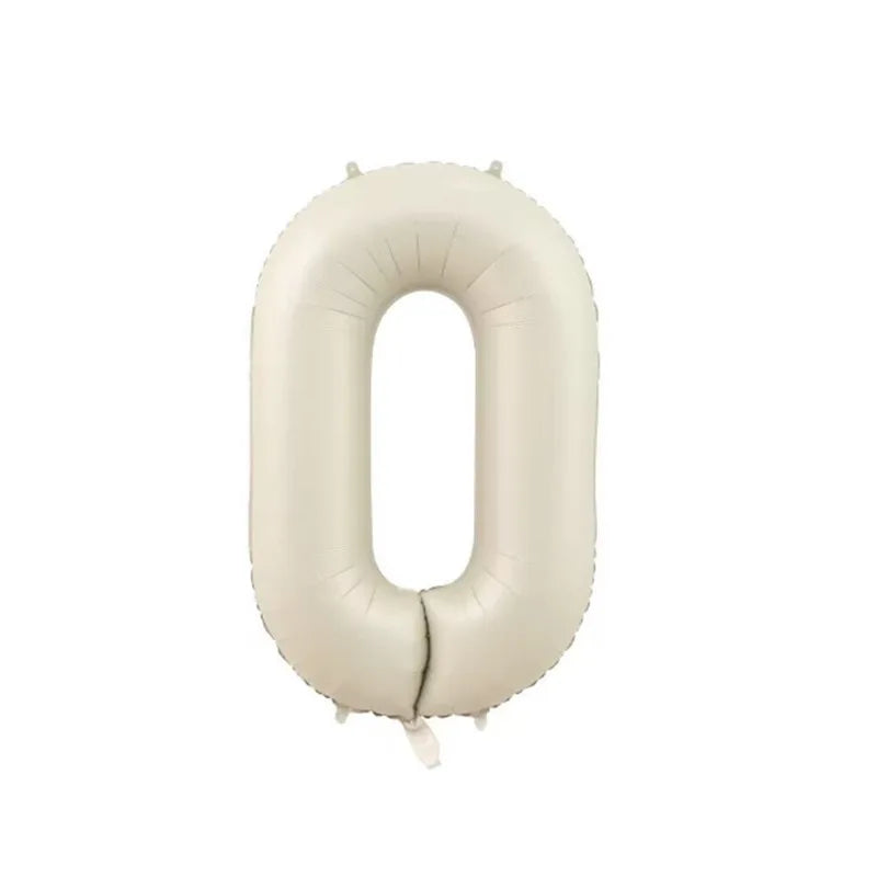 10/5/1Pc Brown Beige Cream 18inch Heart Balloons Cream Number Balloons 1 2 3 4 5 6 Birthday Number Foil Balloon Helium Air Globo