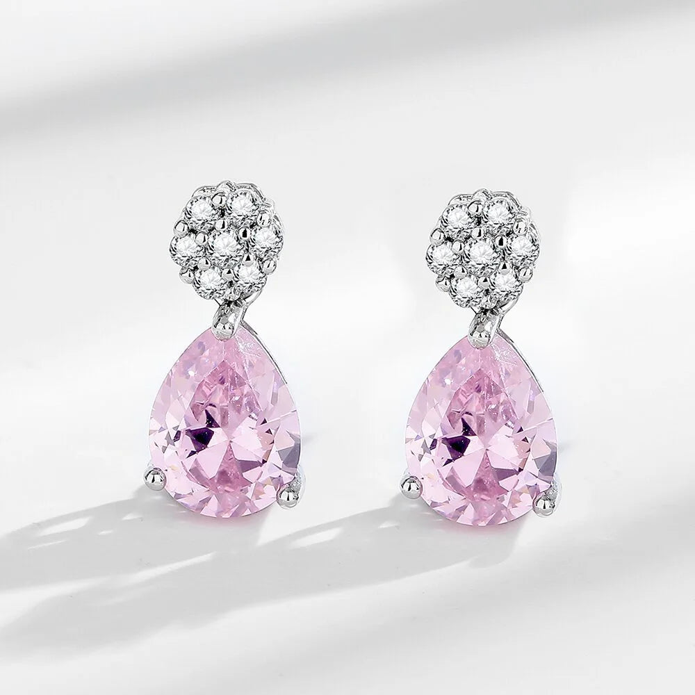 925 Sterling Silver Rose Quartz Jewelry Set
