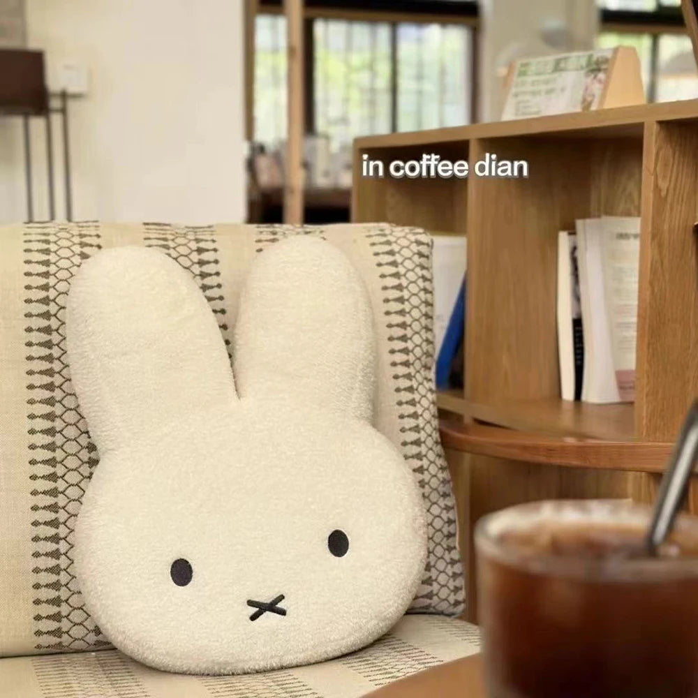 Kawaii Miffy Cute Plush Pillow Cartoon Rabbit Add Cotton High Quality Household Bedroom Simple Sofa Cushion Girl Festival Gift